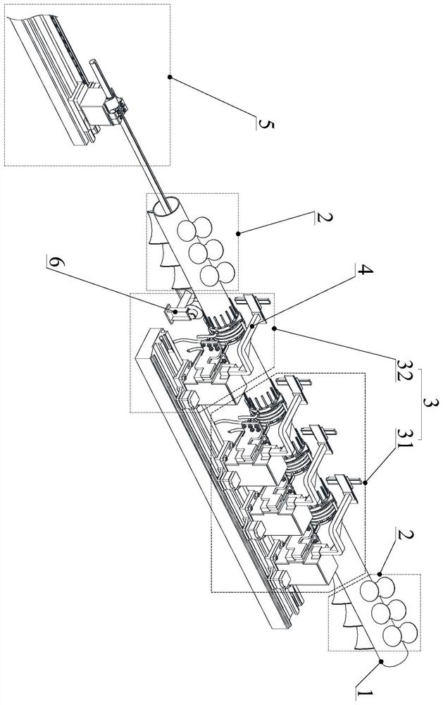 Online destressing treatment device and process for large-diameter composite pipe