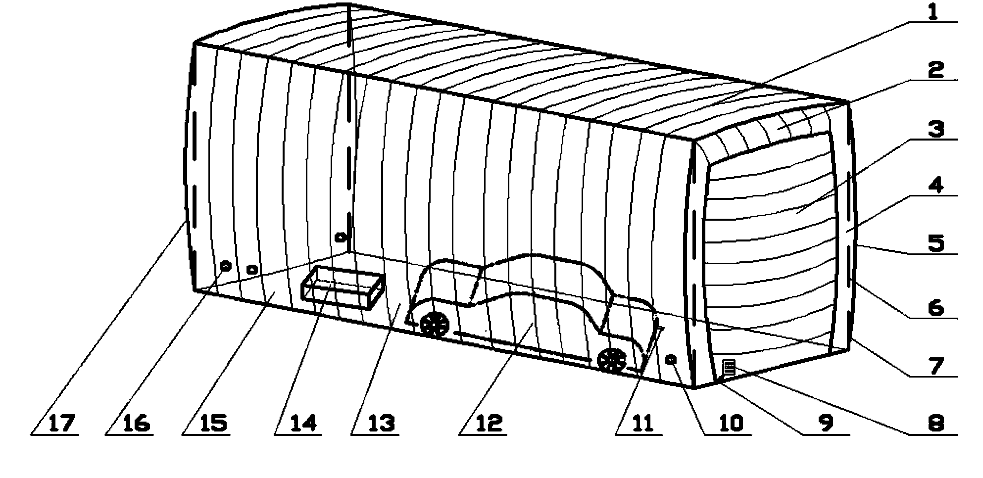 Inflatable electrothermic type automobile heat preservation shed