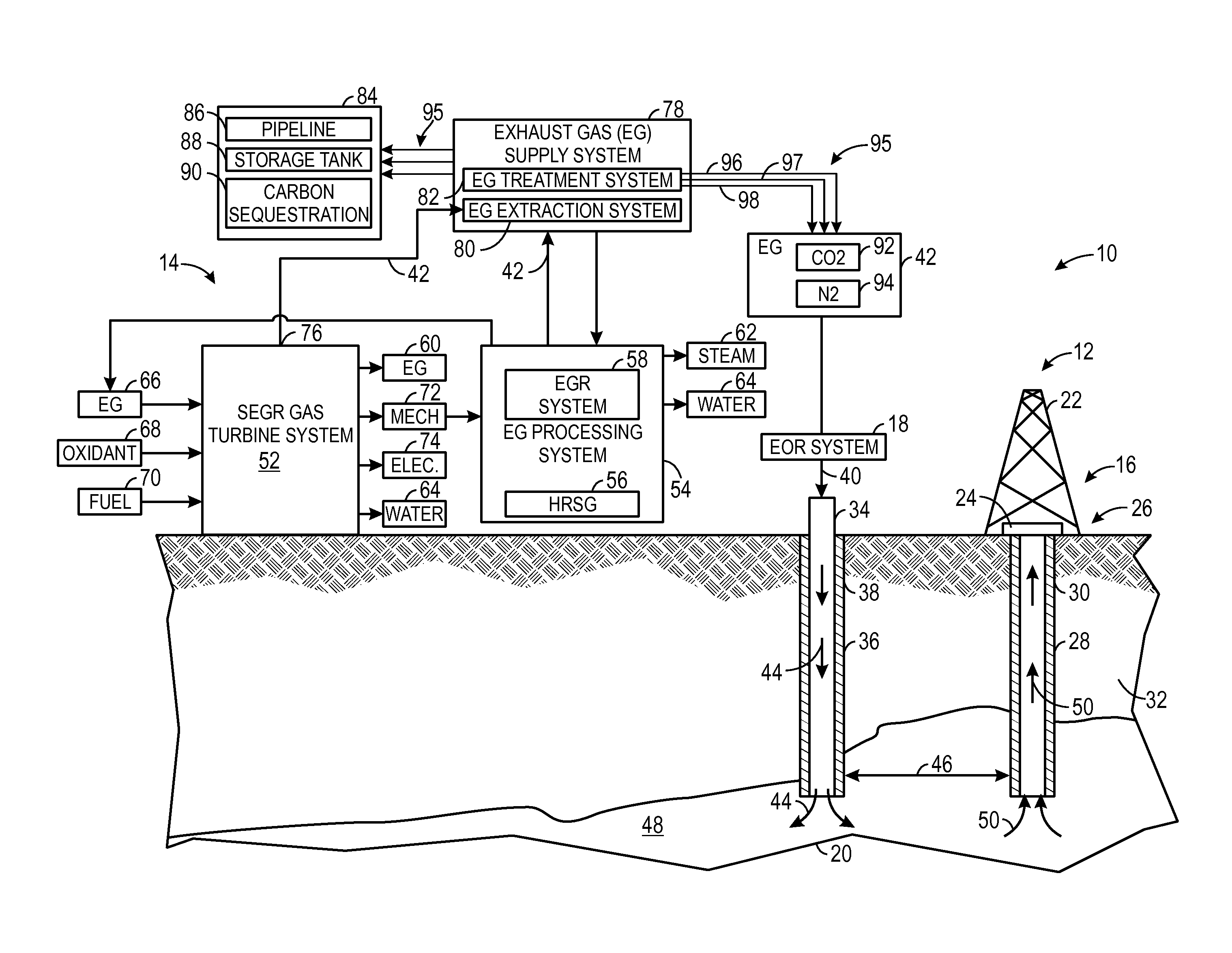 System and method for diffusion combustion in a stoichiometric exhaust gas recirculation gas turbine system