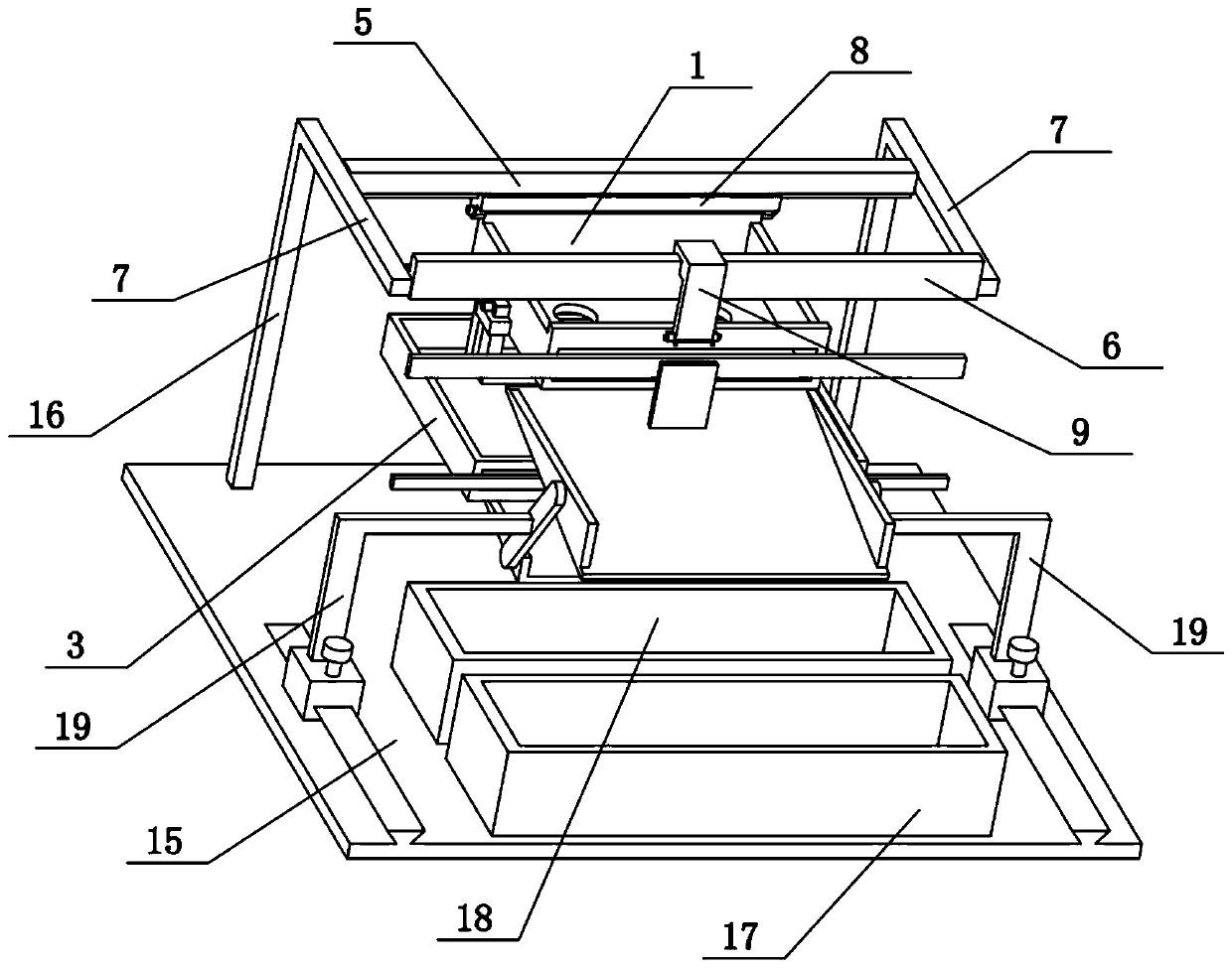 A device for separating and collecting waste dry batteries and button batteries