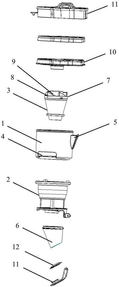 Multi-stage cyclone machanism and dust cup structure
