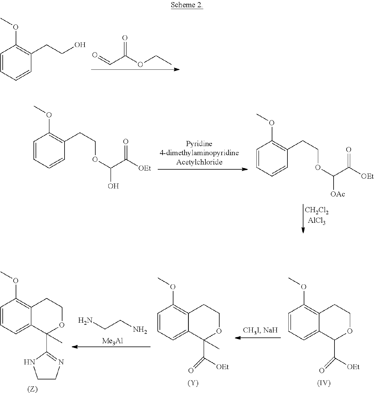 Process for the preparation of 2-(5-methoxyisochroman-1 -yl)-4,5-dihydro-1 h-imidazole and the hydrogensulfate salt thereof