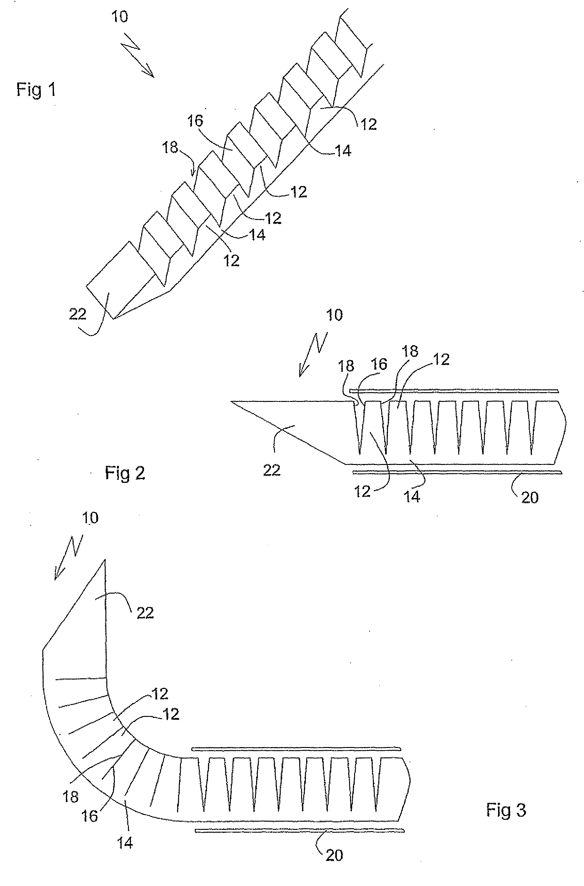 Devices for introduction into a body via a substantially straight conduit to for a predefined curved configuration, and methods employing such devices