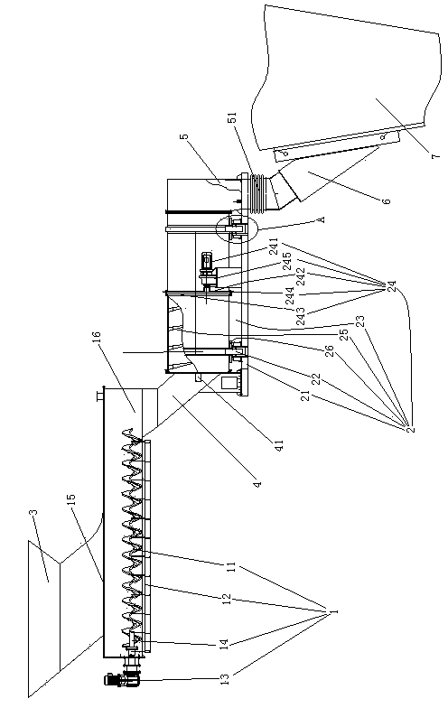 Drum type feeding device for garbage incinerator of circulating fluidized bed and feeding method