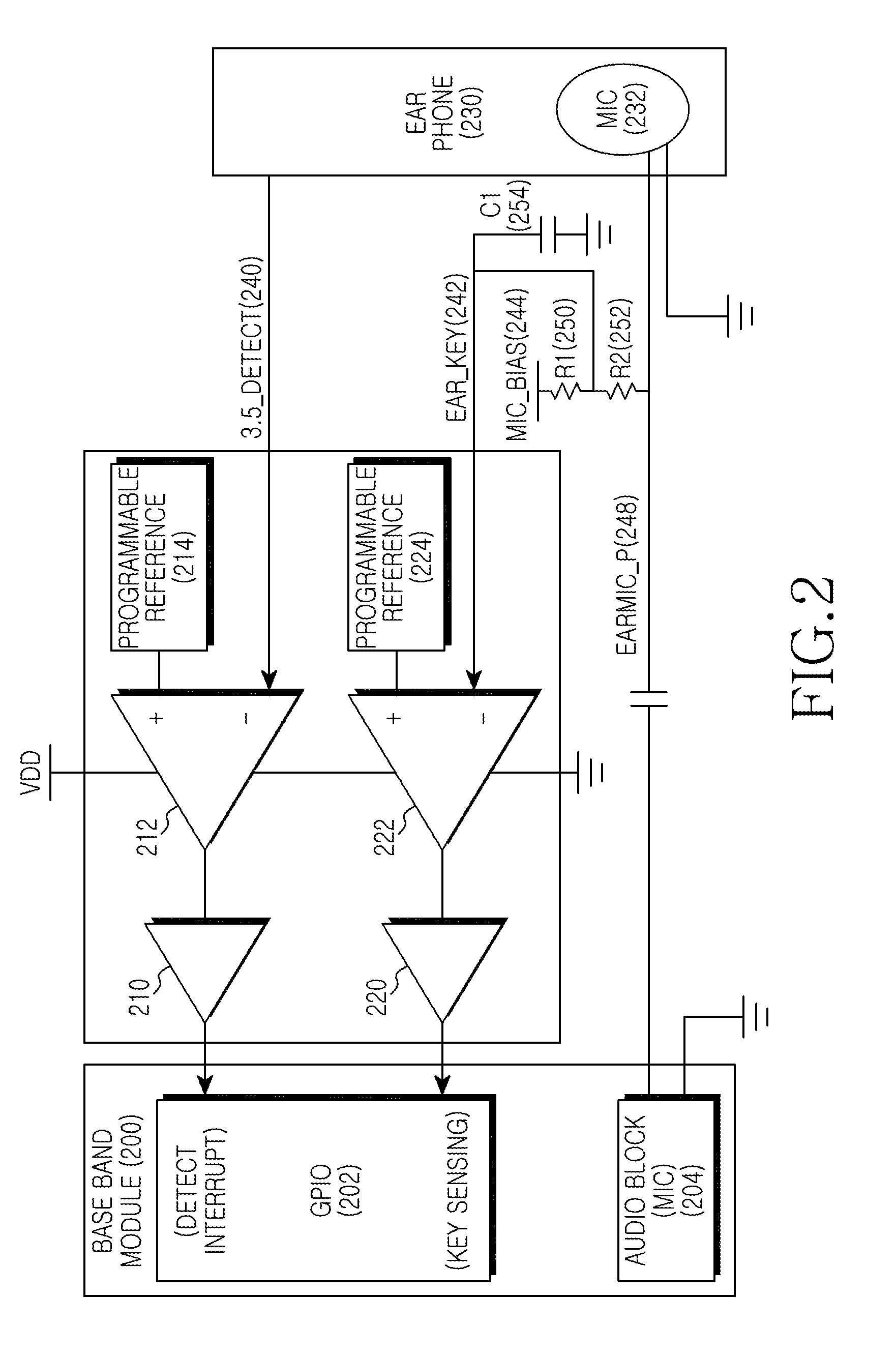 Circuit apparatus for recognizing earphone in mobile terminal