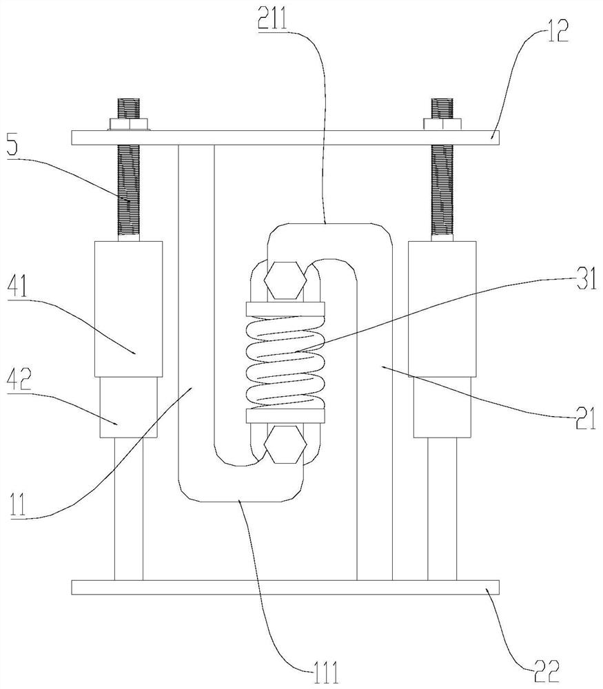Support type vibration damping structure