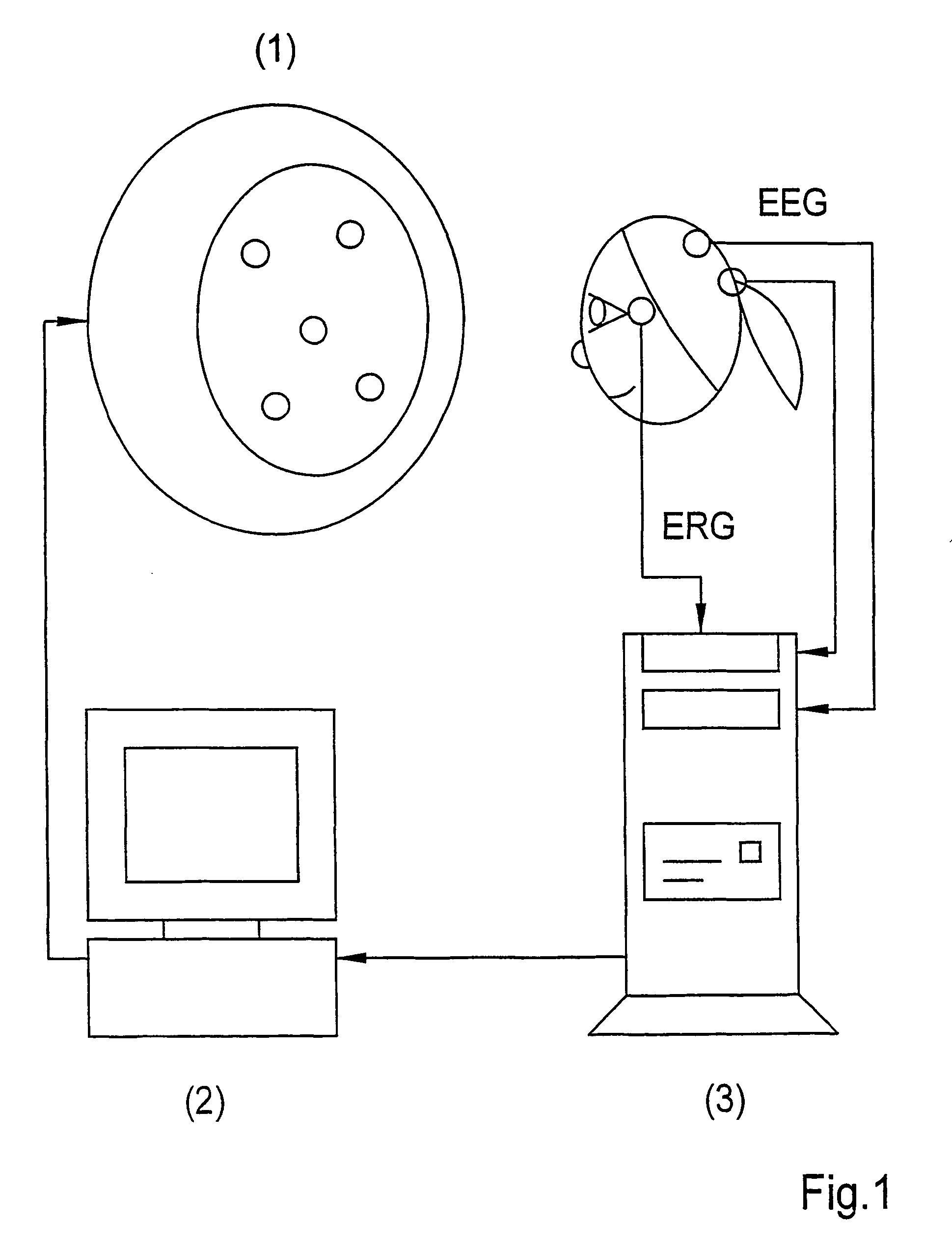 Method and arrangement for optically stimulating the visual system