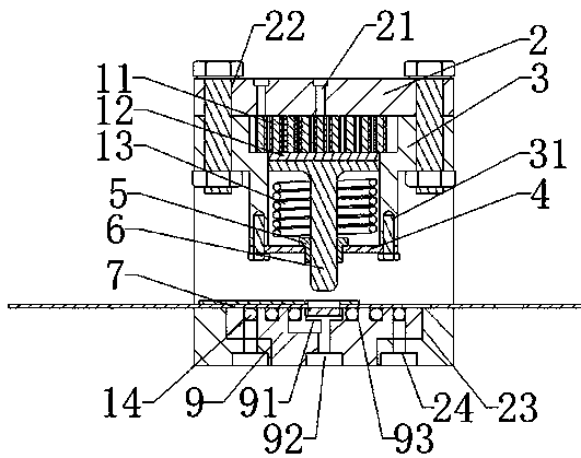 Heating type electromagnetic rivet-free connecting device and working method