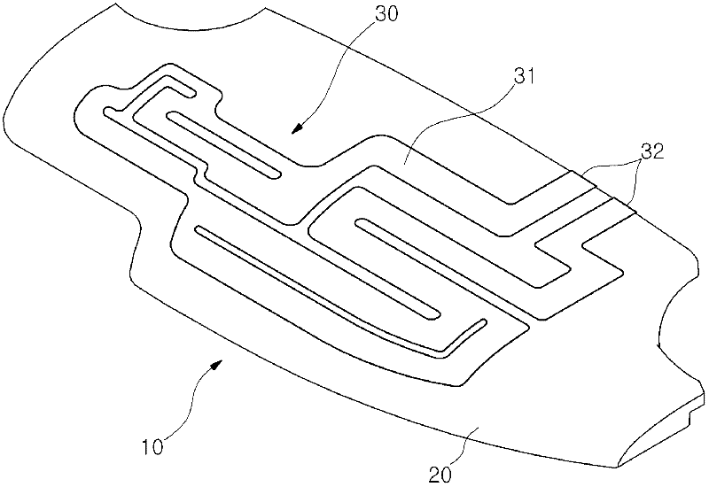 Mobile communication terminal intenna using a electrically conductive film and the manufacturing method thereof