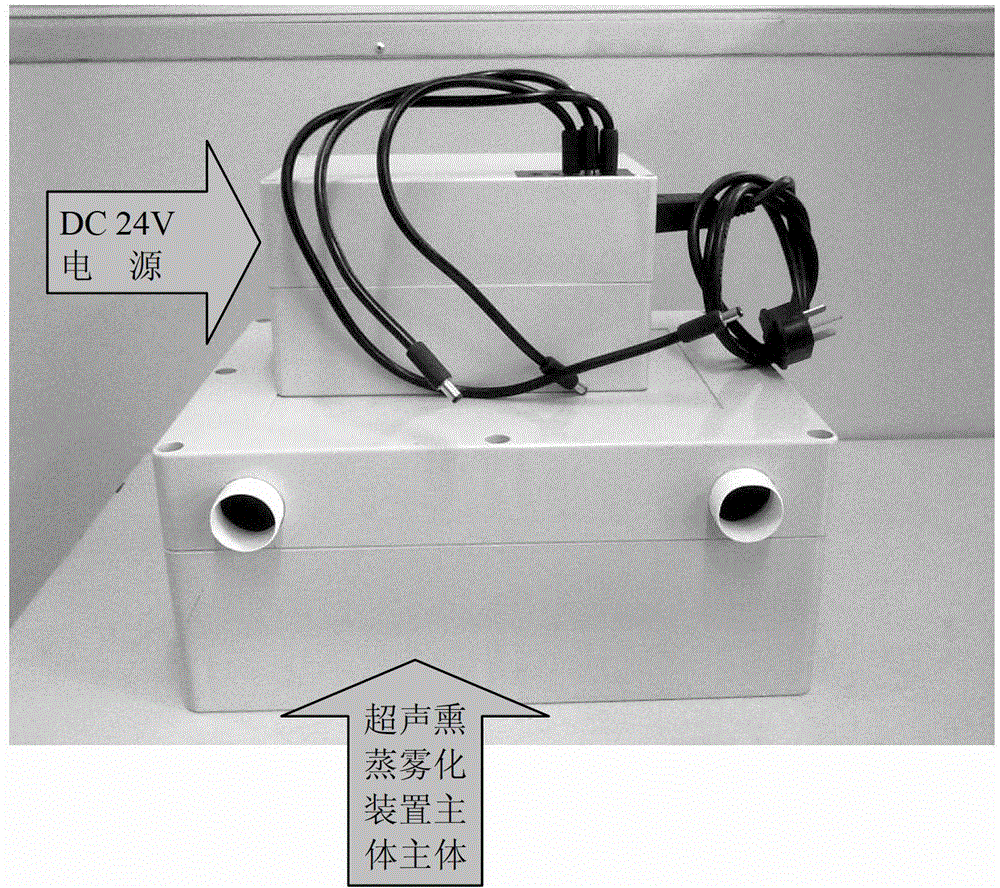 Ultrasonic fumigating atomization method for insect-expelling and anti-mildew for storage agricultural products by utilizing composite essential oil