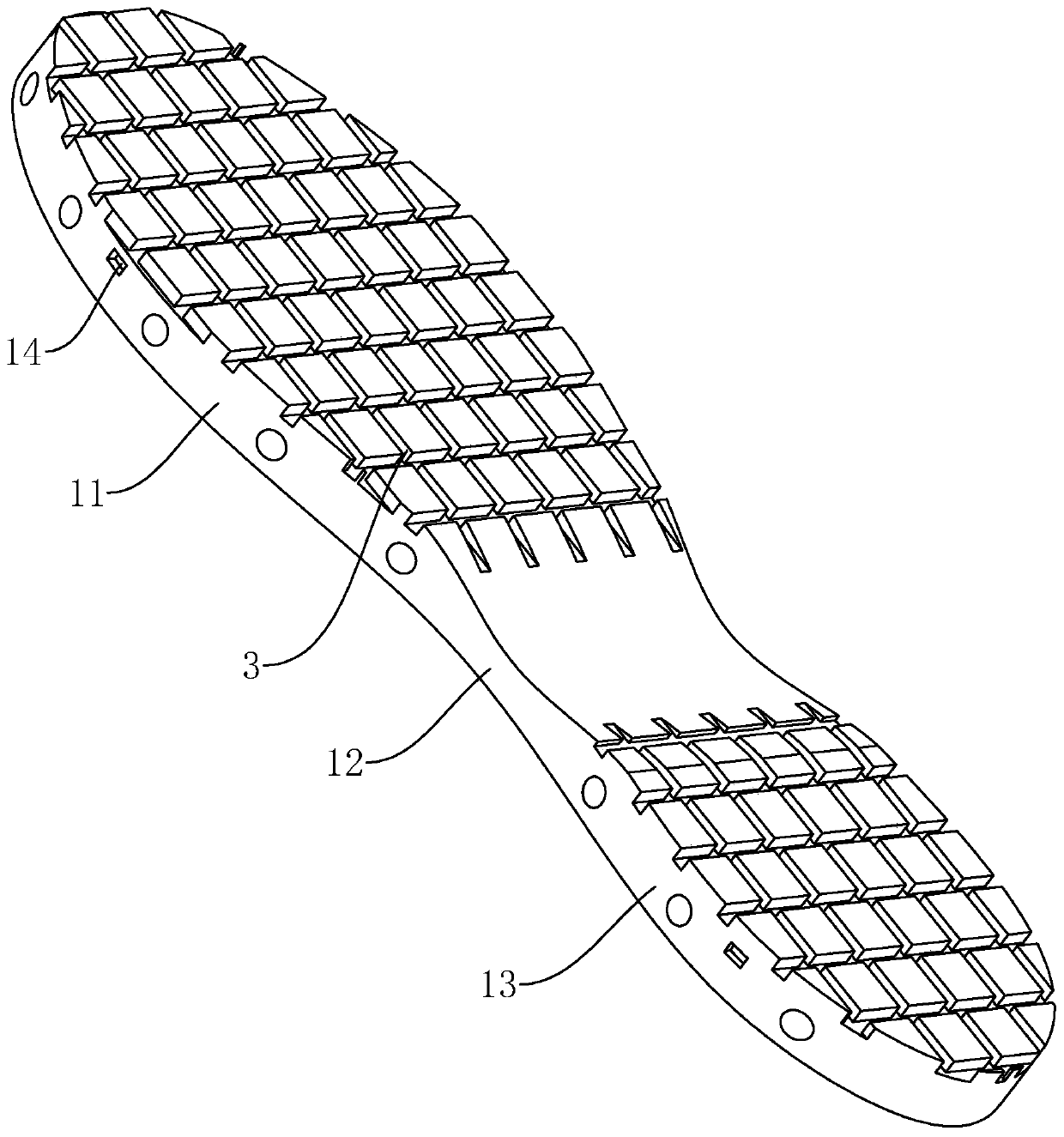 Anti-skid shoe sole and production technology of anti-skid pad