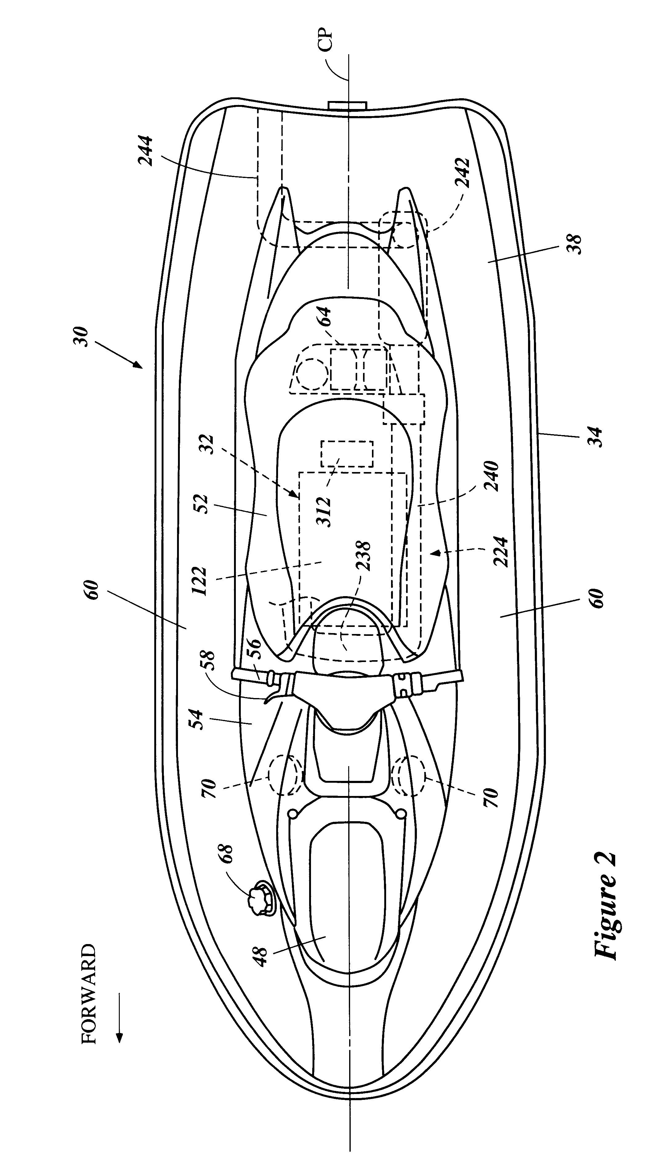 Exhaust system for 4-cycle engine of small watercraft