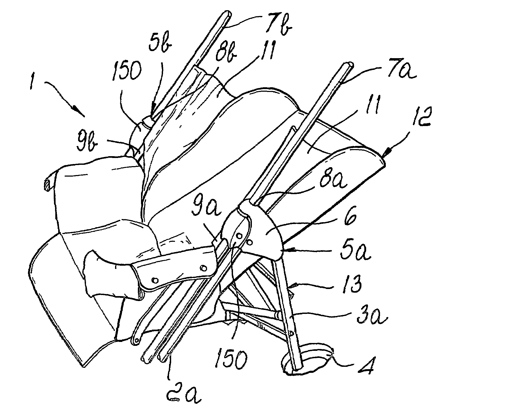 Frame with telescopic closure, particularly for pushchairs or the like