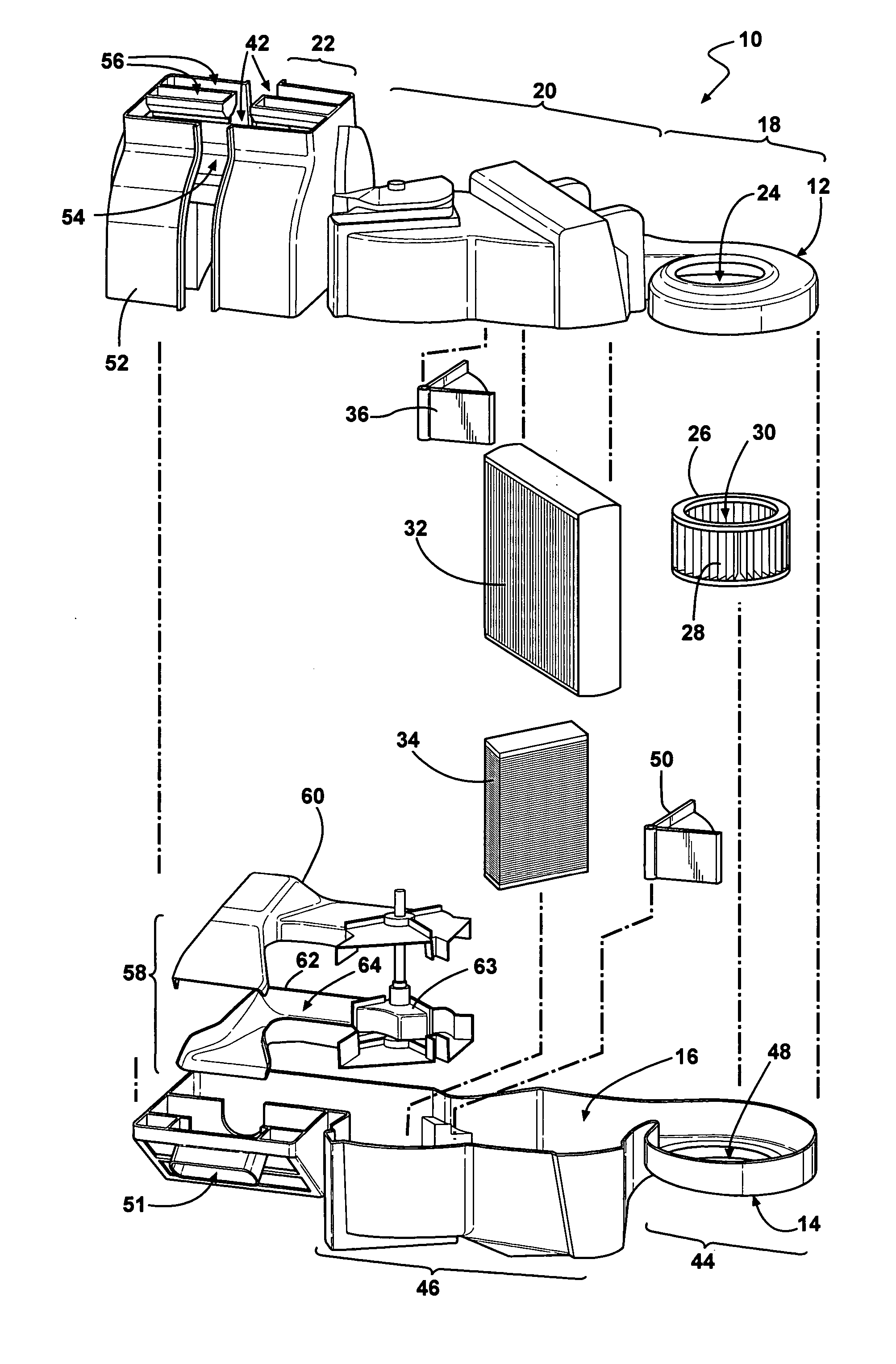 Multi-zone temperature control module for an air handling system of a heating, ventilation, and air conditioning system for a vehicle