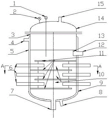Impinging stream mixing reactor with multiple groups of layered symmetric baffles