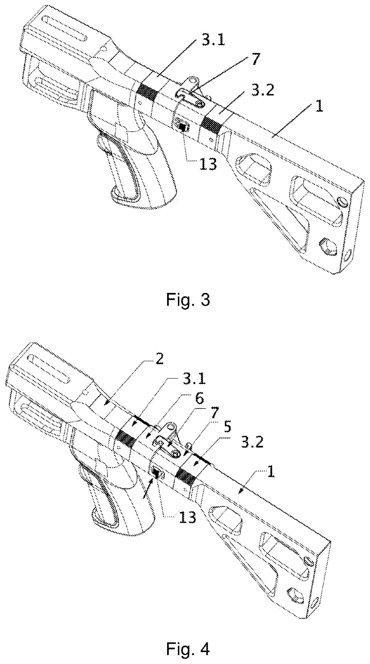 Folding stock assembly for firearms