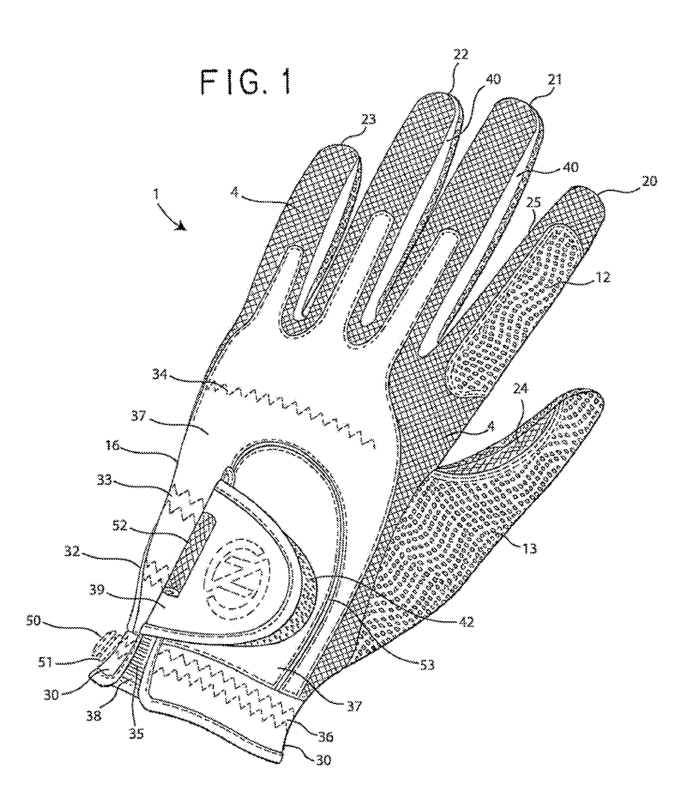 Glove for conforming to hands of various sizes