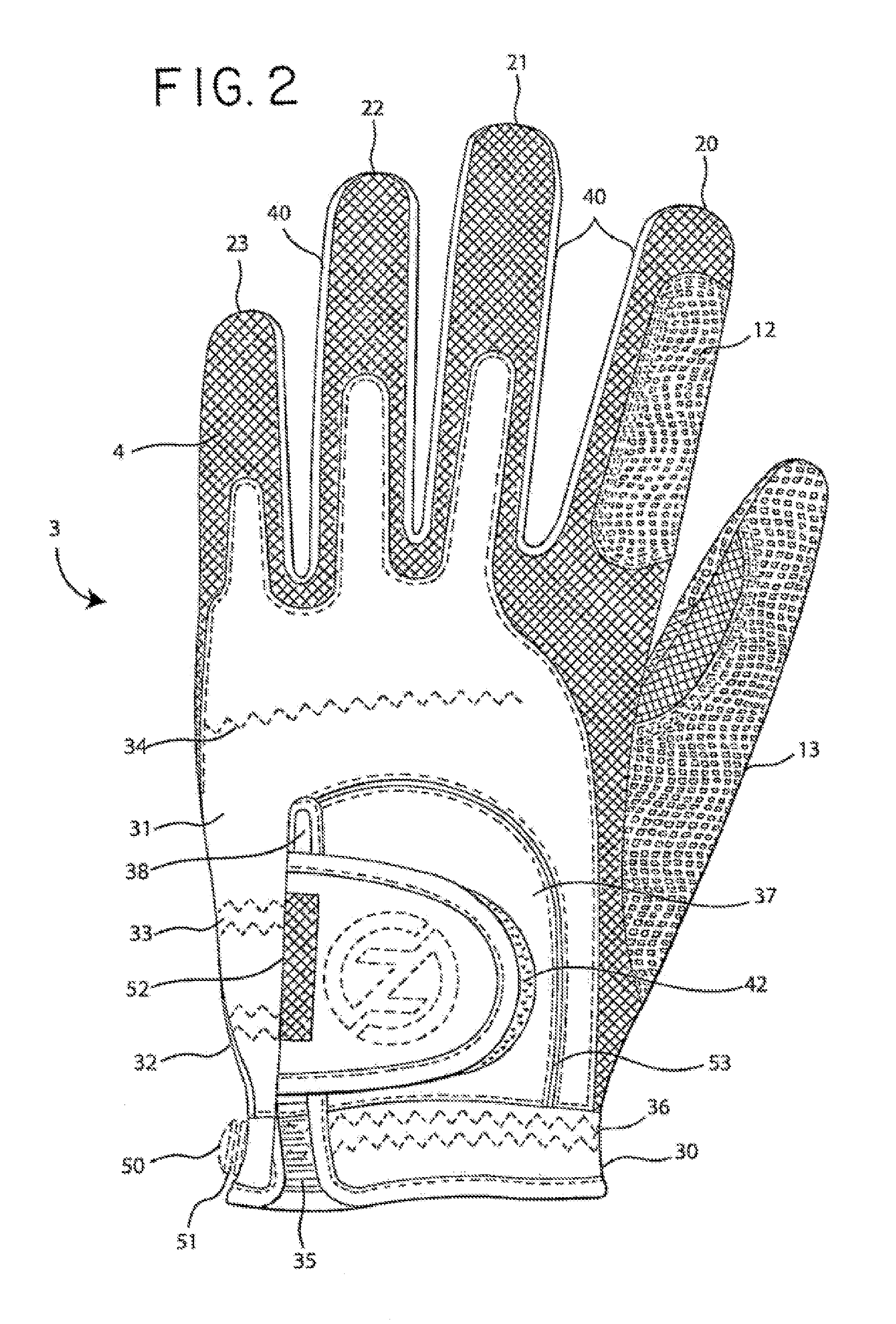 Glove for conforming to hands of various sizes