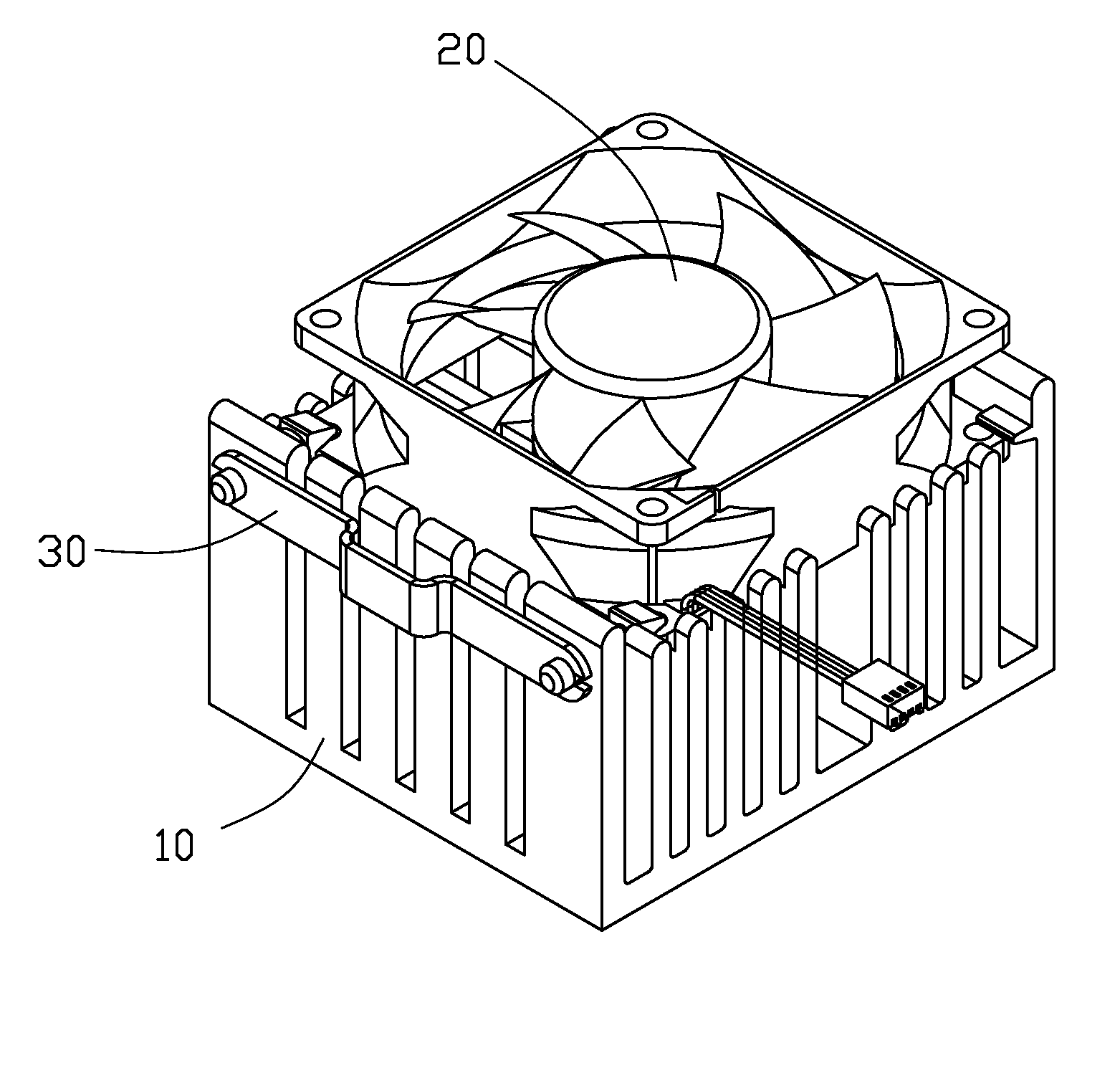 Heat dissipation device with fan