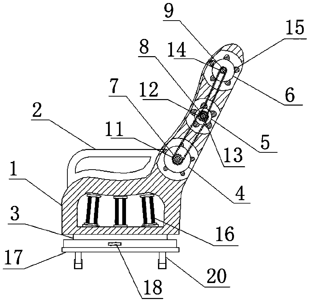 Adjustable automobile seat with massage function