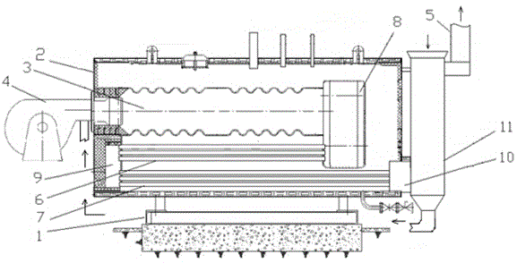 Efficient horizontal type condensational fuel industrial boiler
