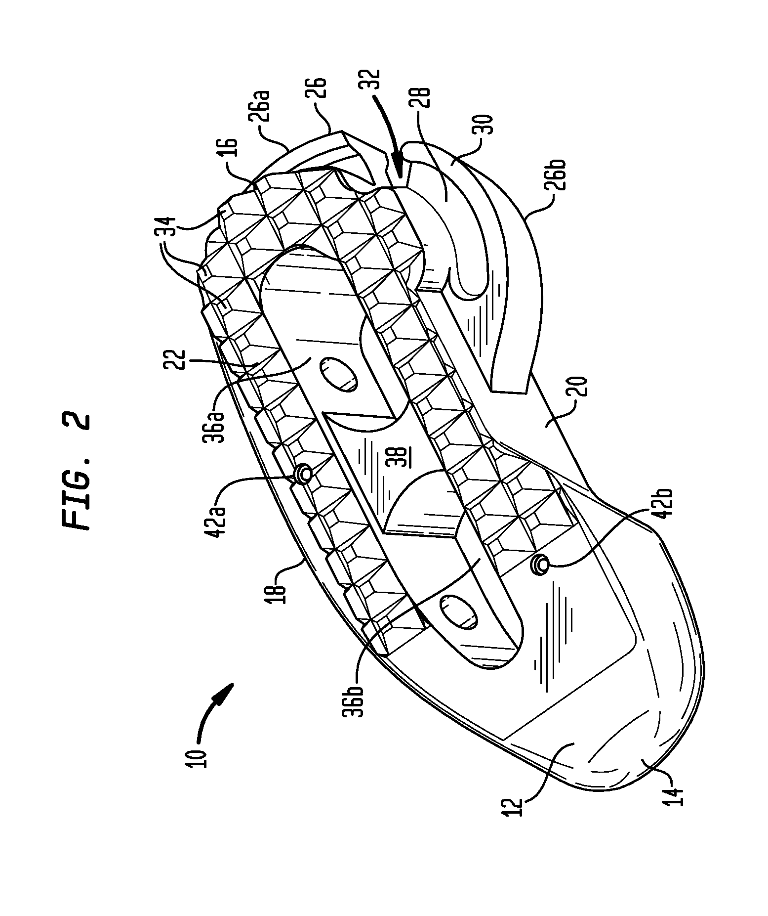 Surgical implant with guiding rail