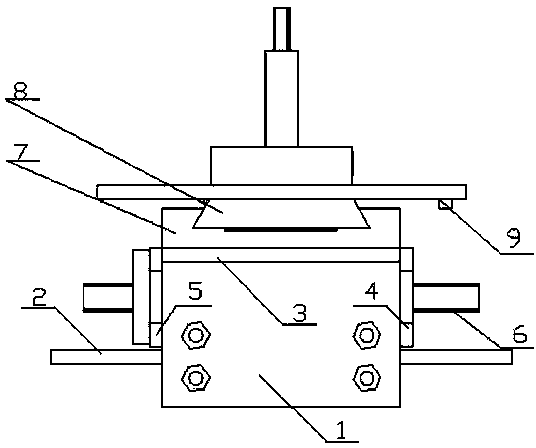 Sliding base specially used for BOPET (biaxially-oriented polyethylene terephthalate) sheet