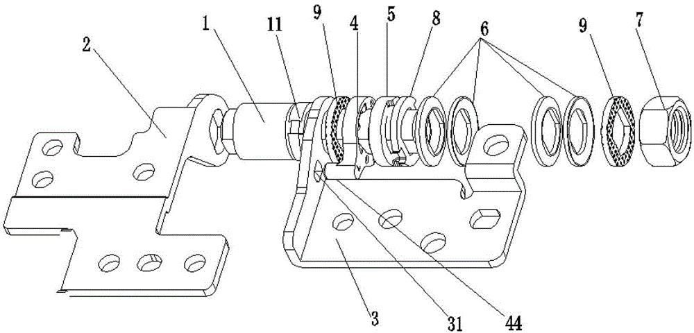 Hollow multi-segment self-closing damper rotating shaft