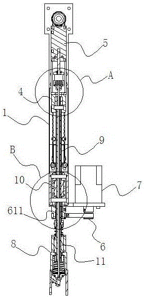 Insertion operating head of middle-sized electronic component and insertion method of insertion operating head