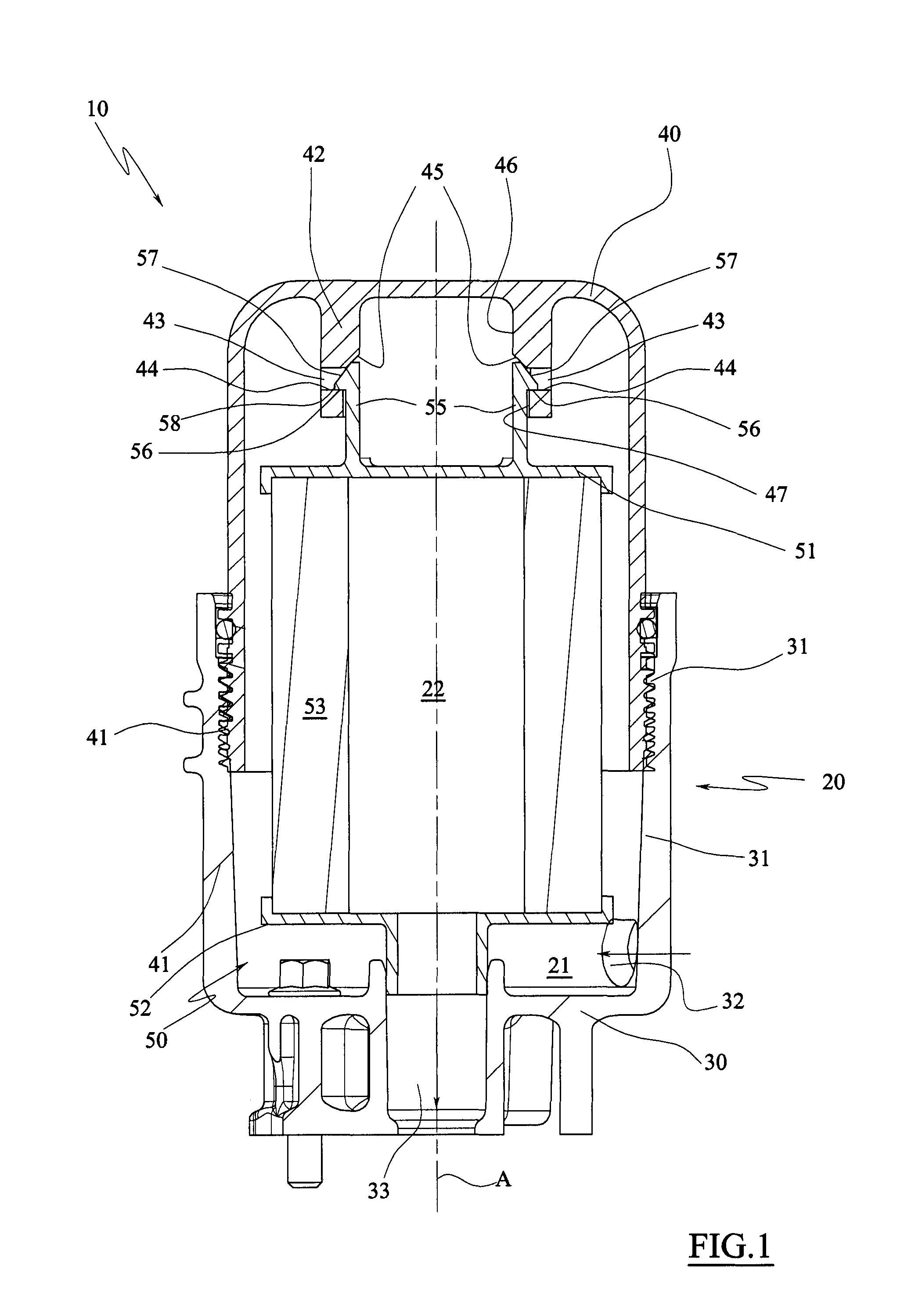 Filtering unit and relative filtering cartridge