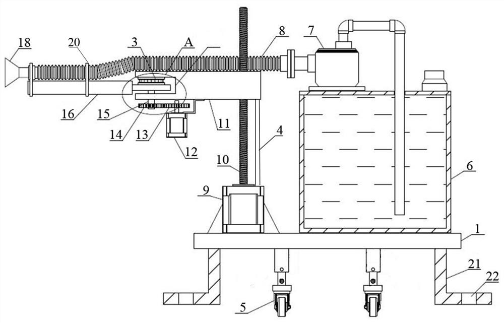 Angle-adjustable spraying and dust-settling device for coal mine
