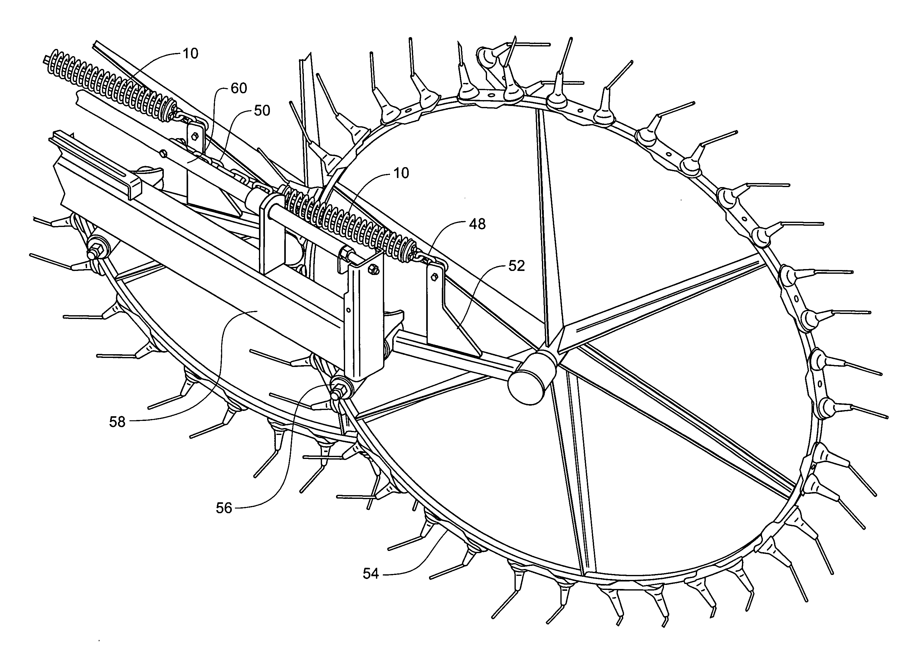 Damping spring for use in agricultural implements