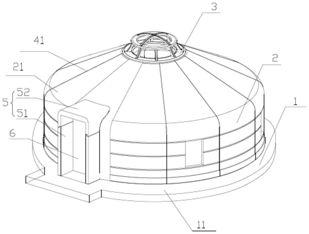Fabricated yurt structure and construction method thereof