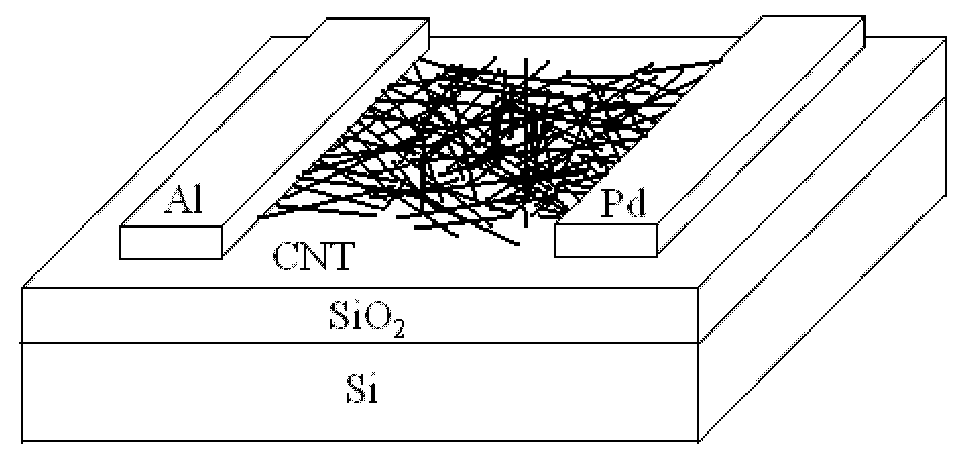 Preparation method of solar microbattery based on random mesh carbon nanotube film