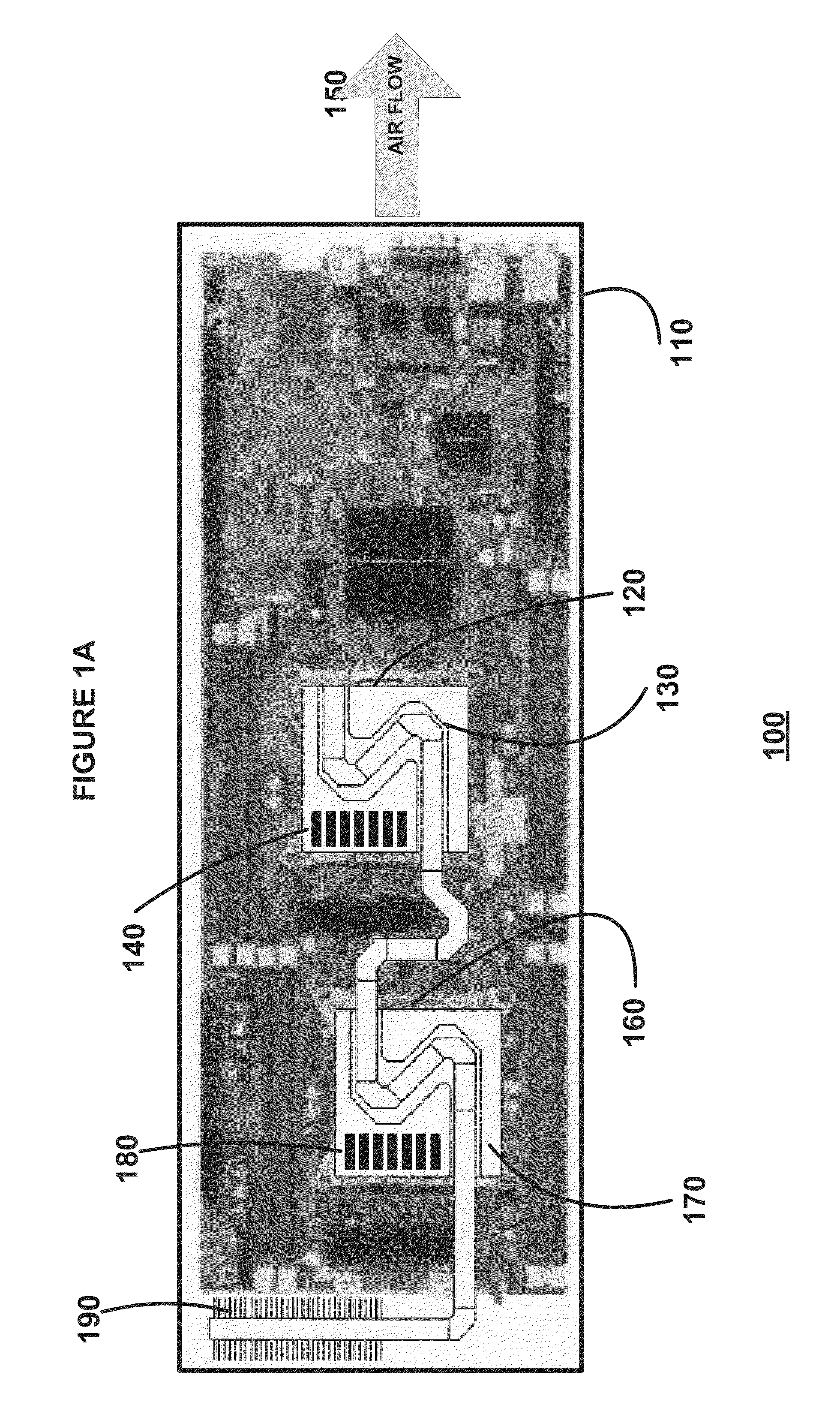 System for cooling multiple in-line central processing units in a confined enclosure