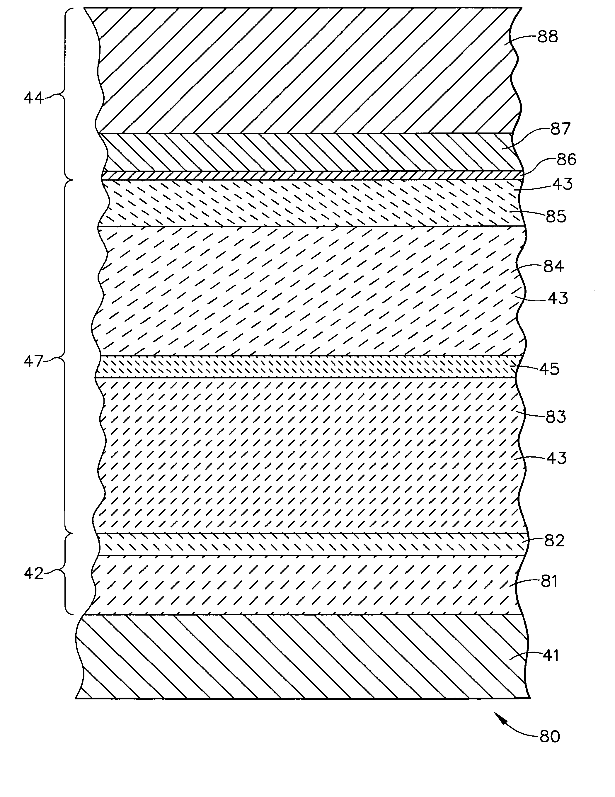 Semiconductor structure with metal migration semiconductor barrier layers and method of forming the same