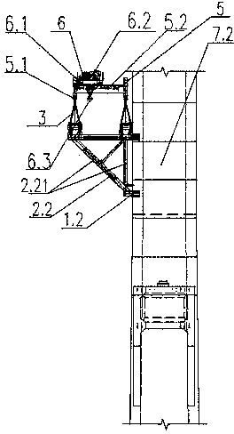 Attached type bridge crane and construction method thereof