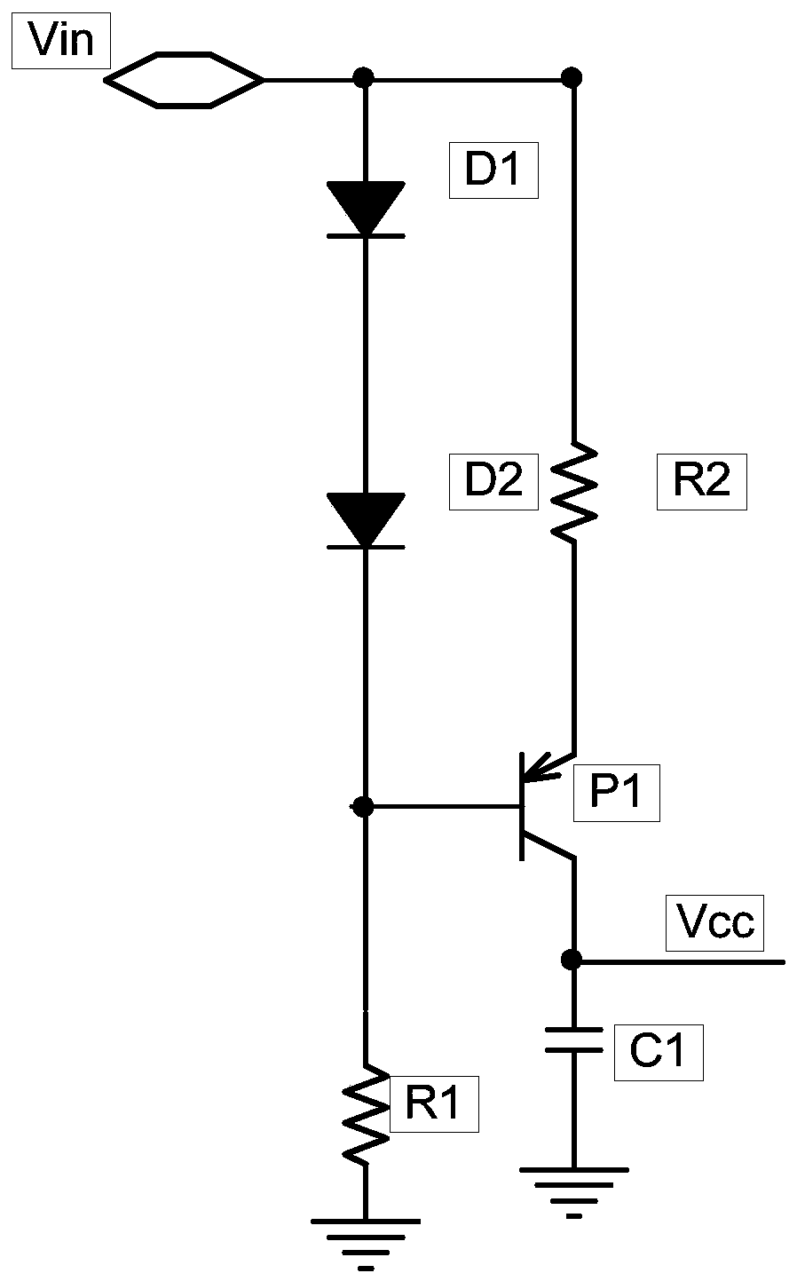 A circuit structure and power supply method compatible with intermittent power supply and continuous power supply