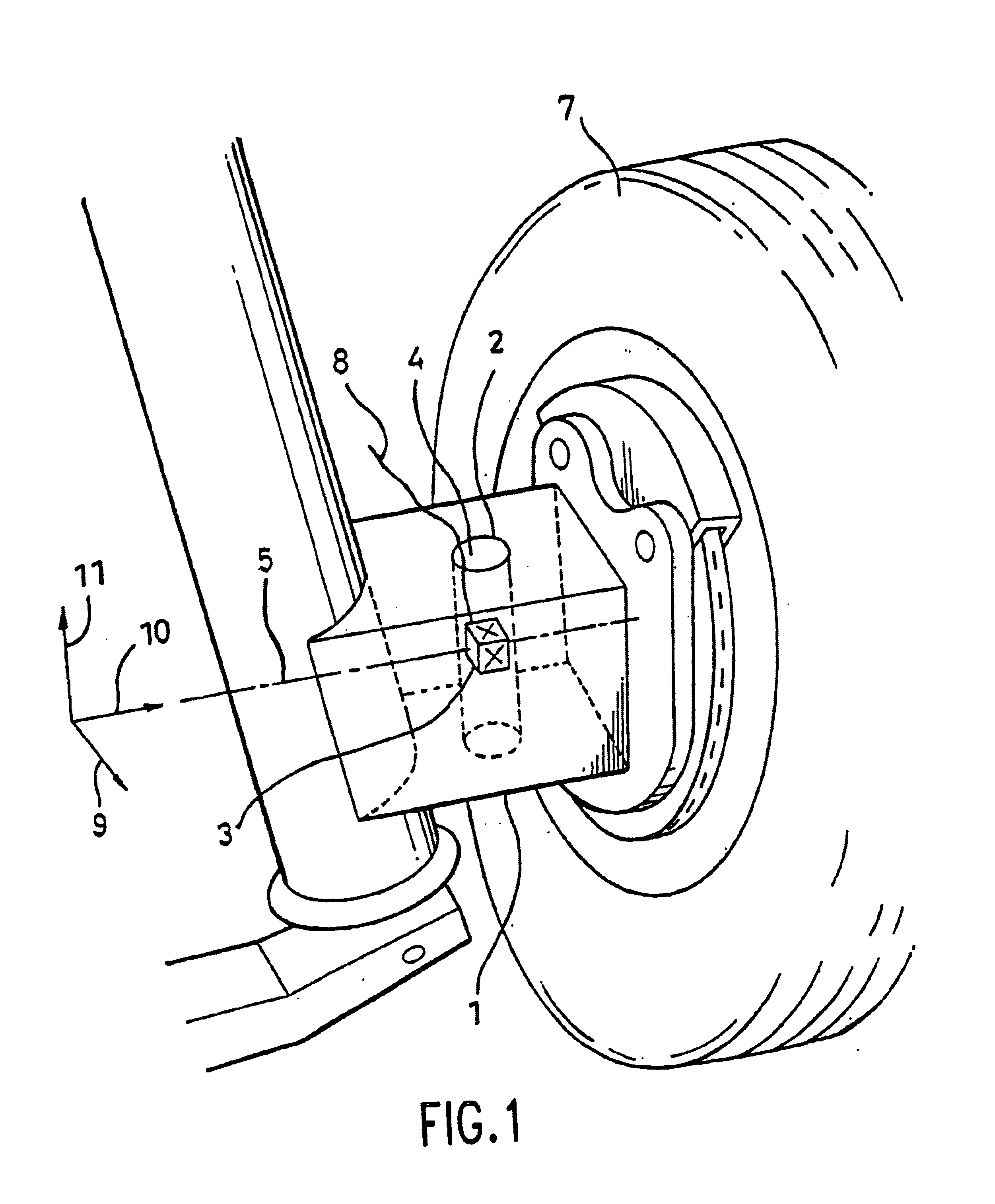 Wheel action force detector for detecting axle forces absent brake torque