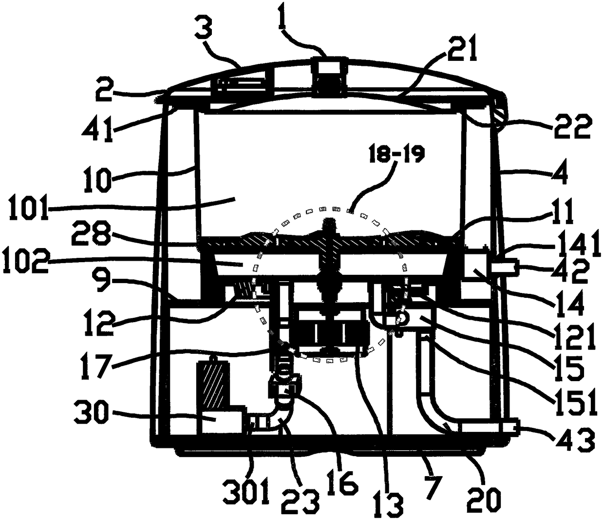 Multifunctional automatic rice washing, draining and steaming food processor