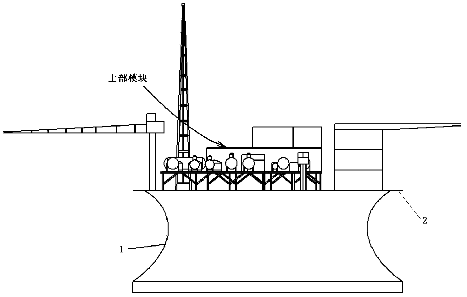 Double-curved-surface floating type production oil storage platform
