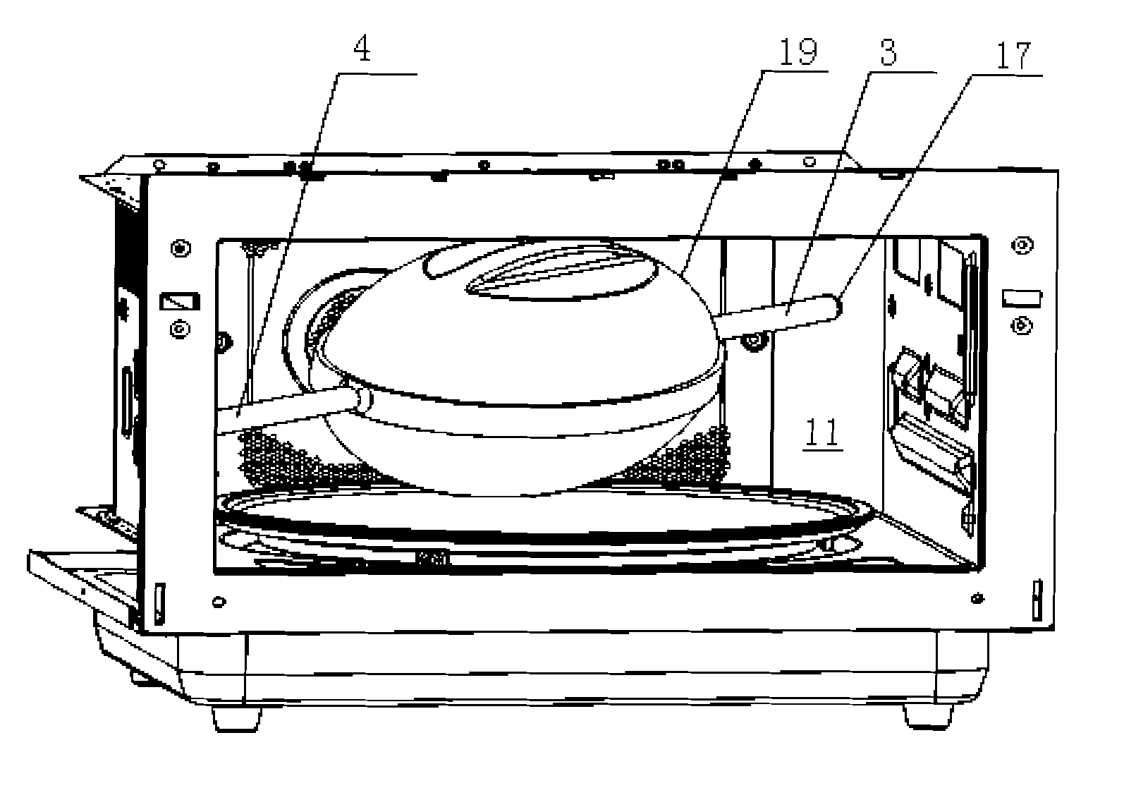 Energy-saving frying pan structure for microwave oven