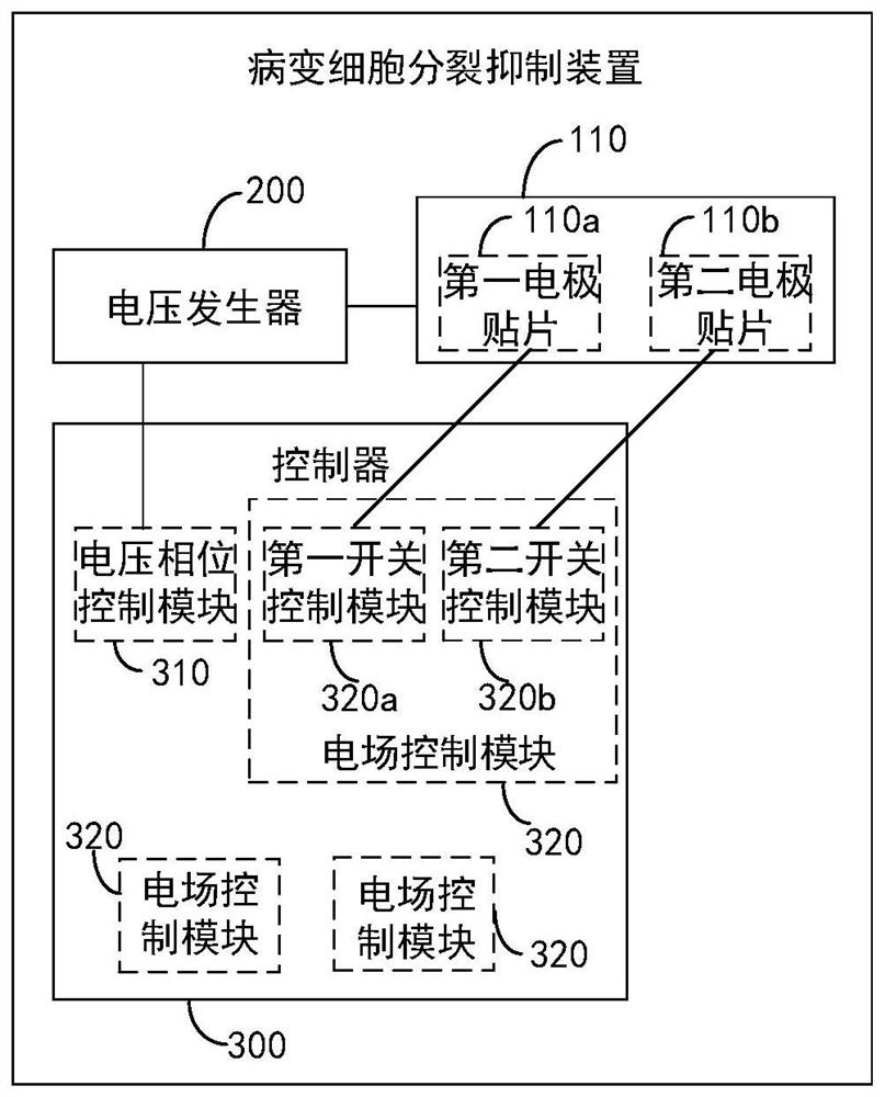 Device for destroying or inhibiting division of diseased cells and control method thereof