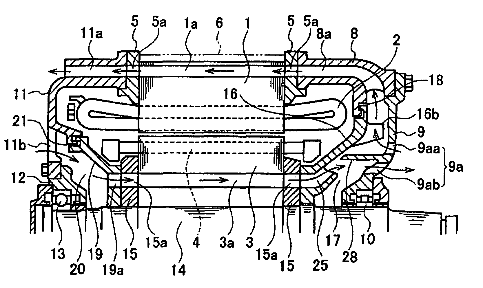 Fully-enclosed fan-cooled motor
