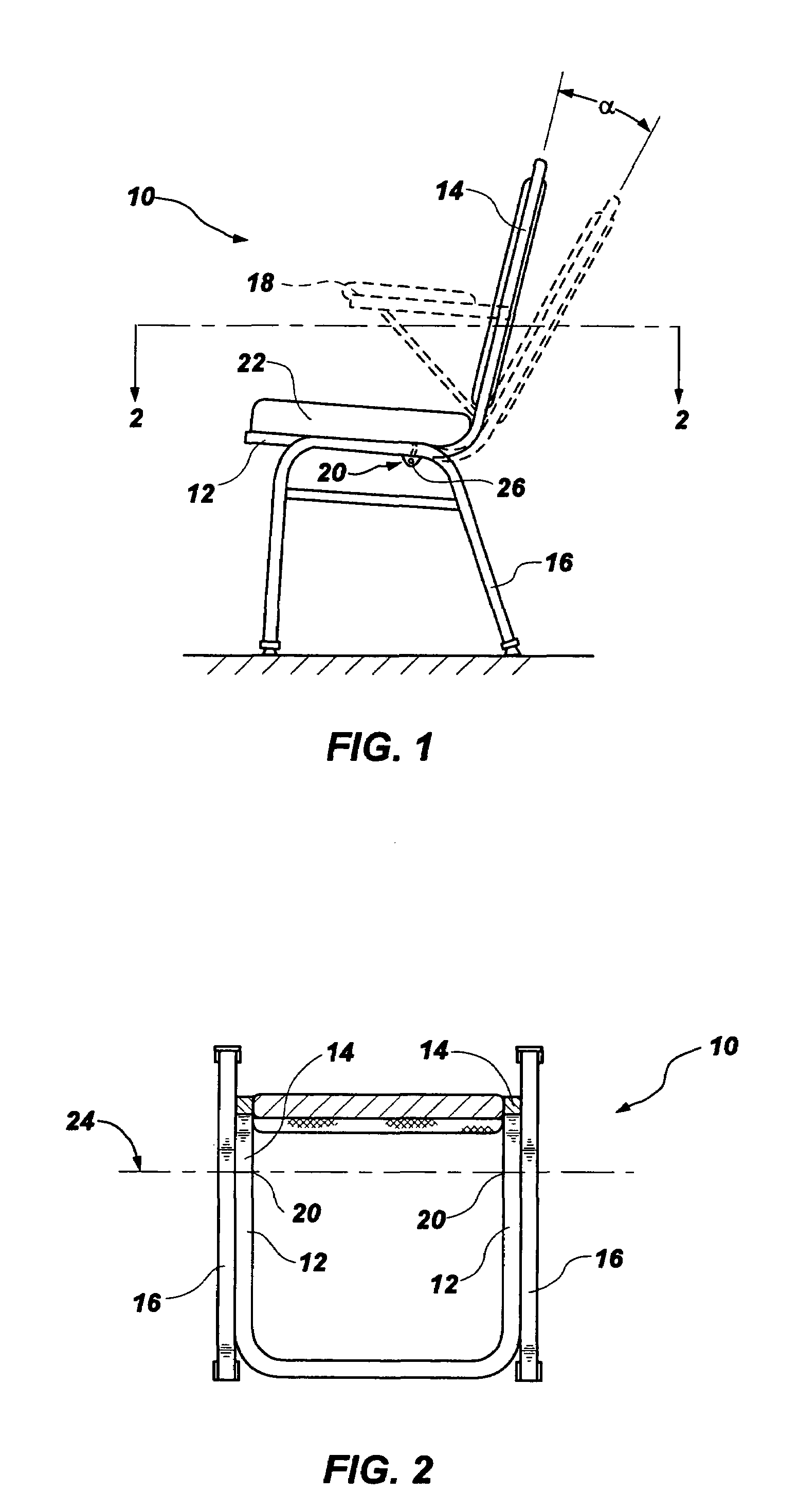 Chair with flexible, resilient back support