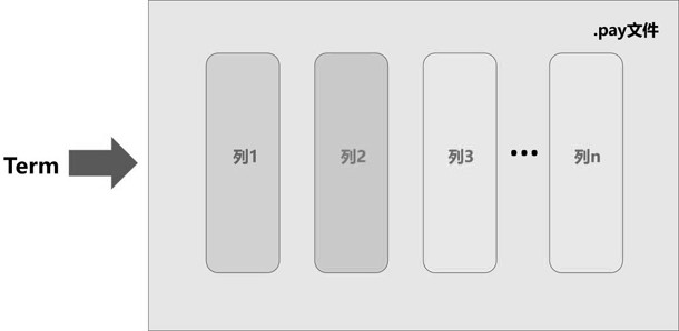 Payload storage method adopting column storage