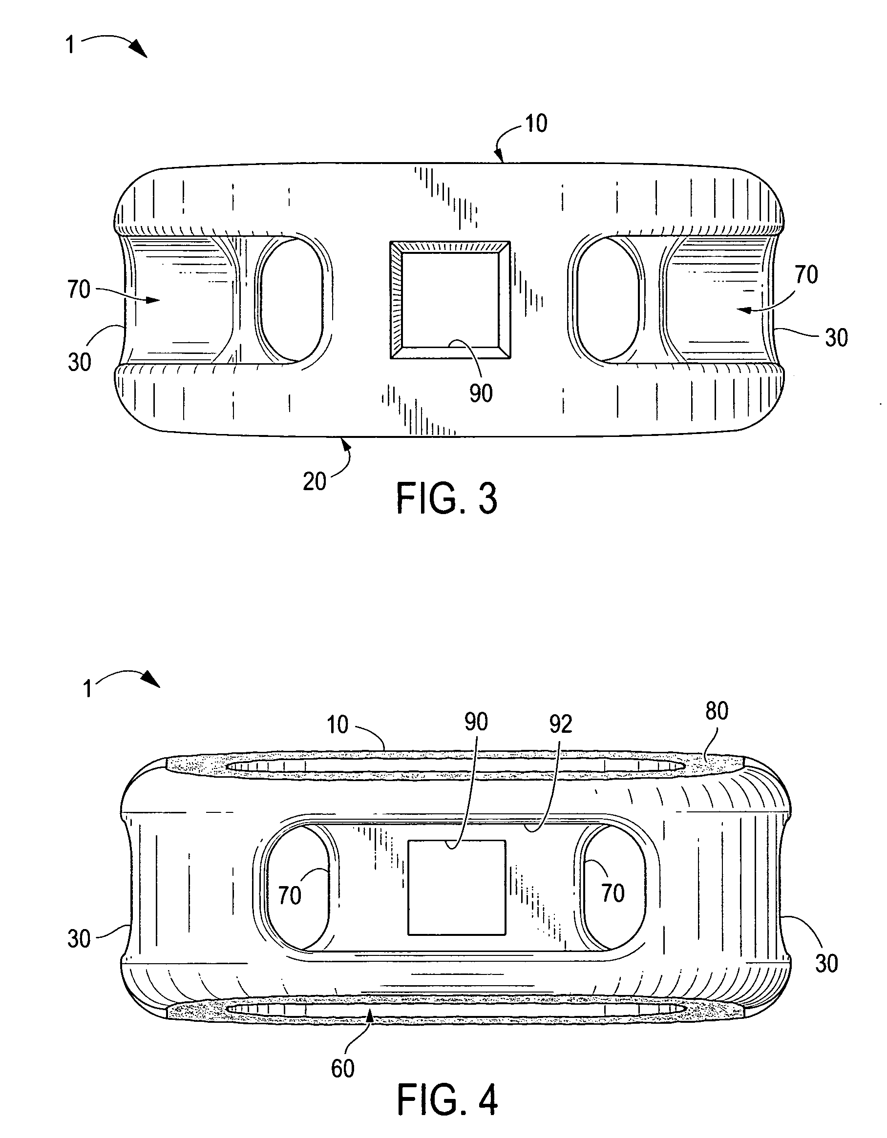 Composite interbody spinal implant having openings of predetermined size and shape