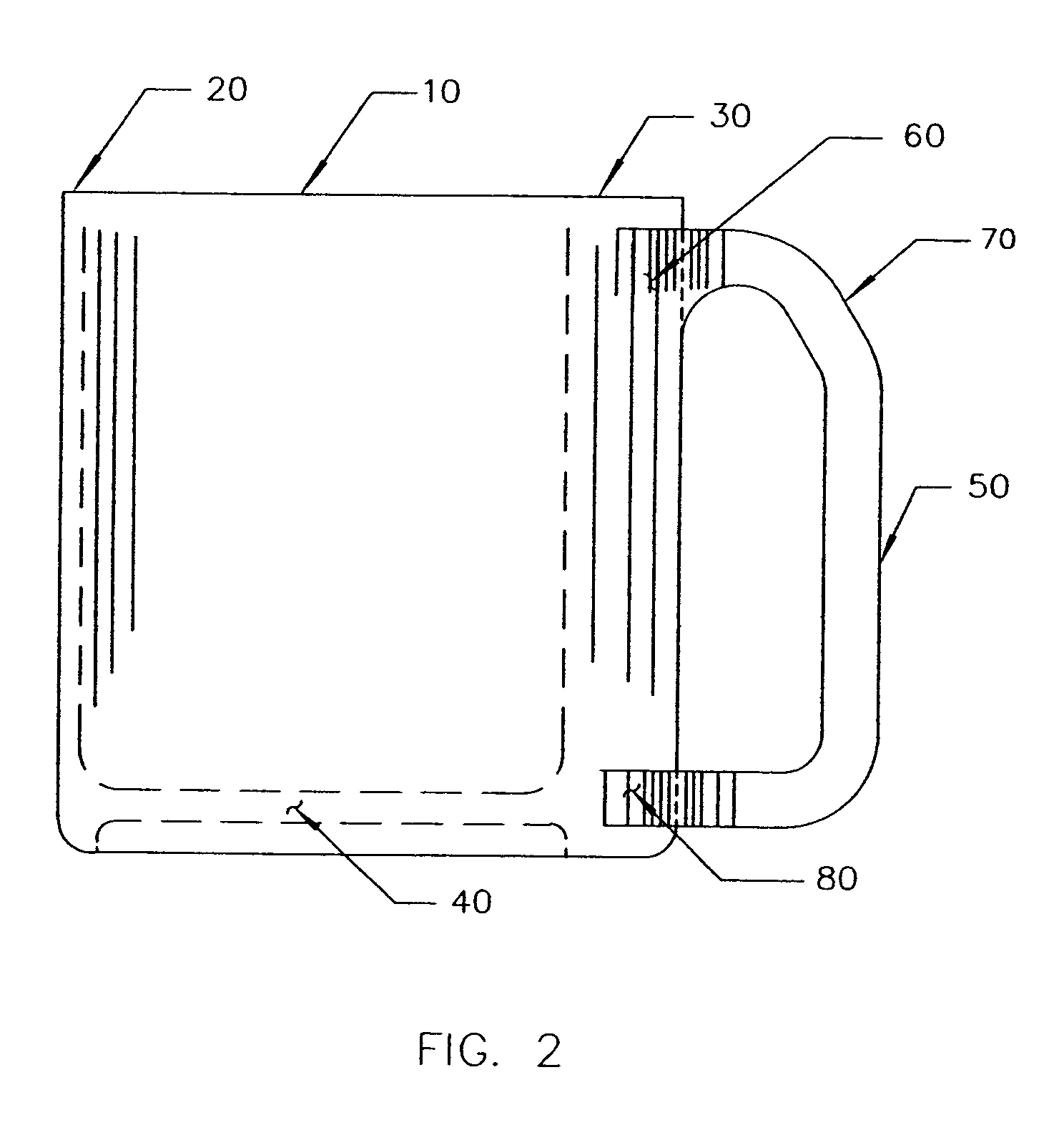Receptacle with offset foci of well and perimeter