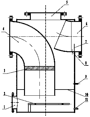 A gas-water separation fire arresting and explosion venting device