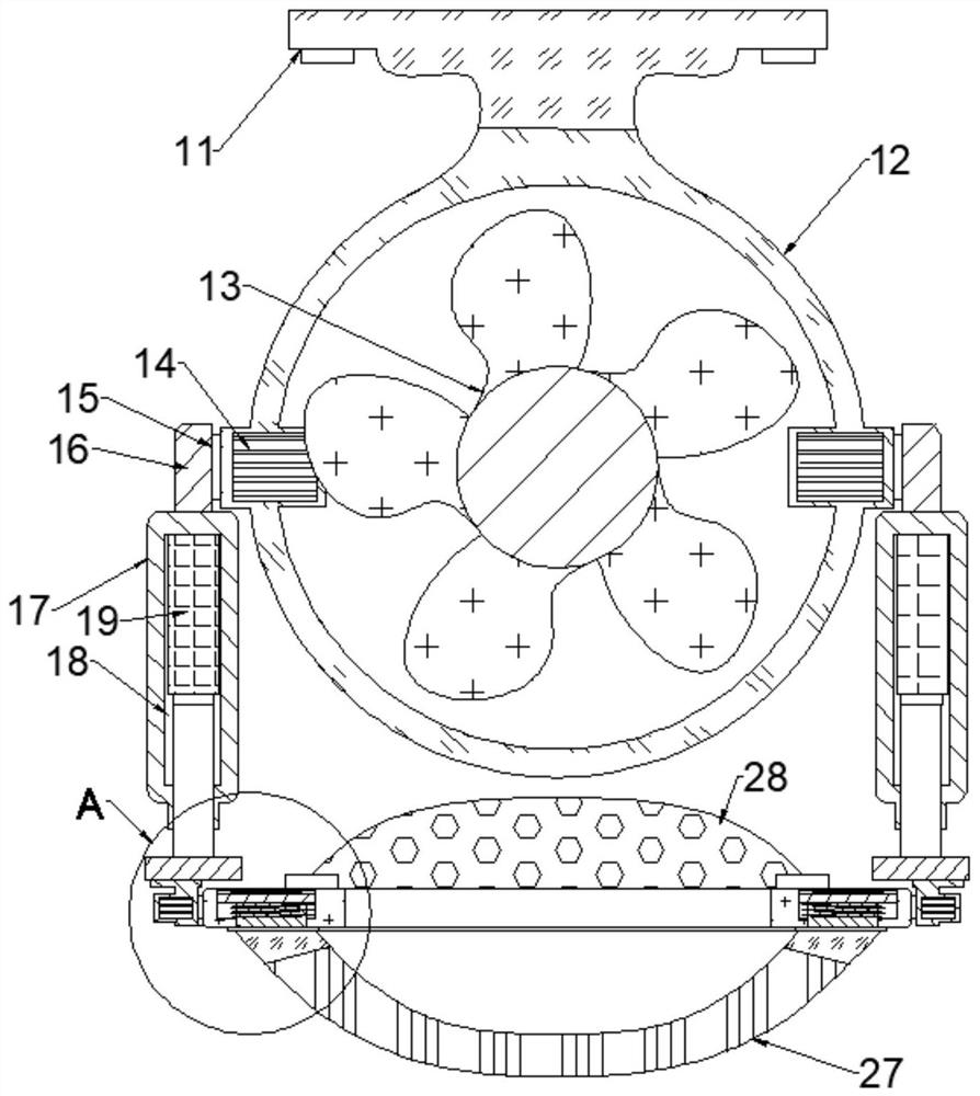 Propeller device capable of reducing organism following and preventing entrainment